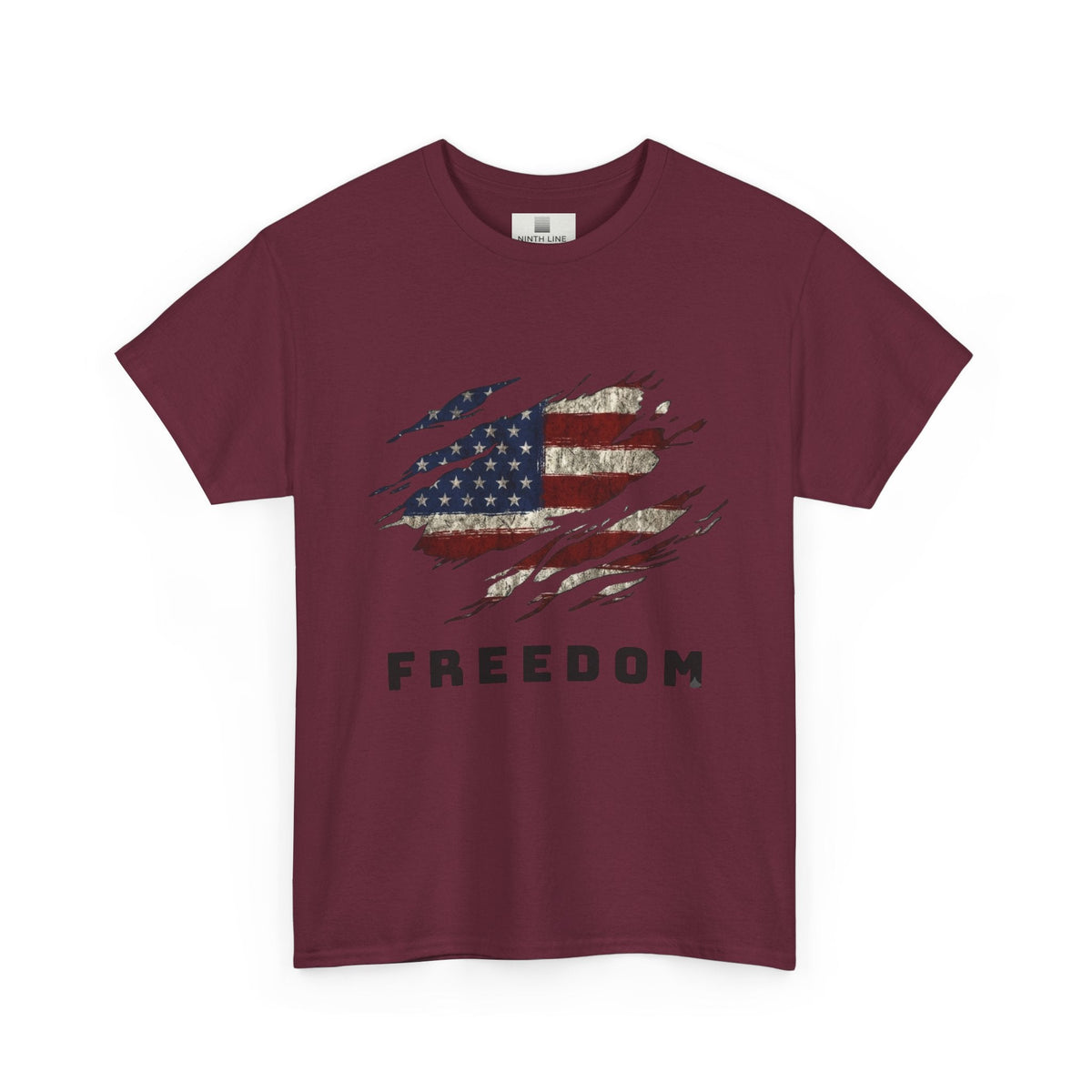 Burgundy Freedom Flag Graphic Tee – American Pride Edition - Ninth Line