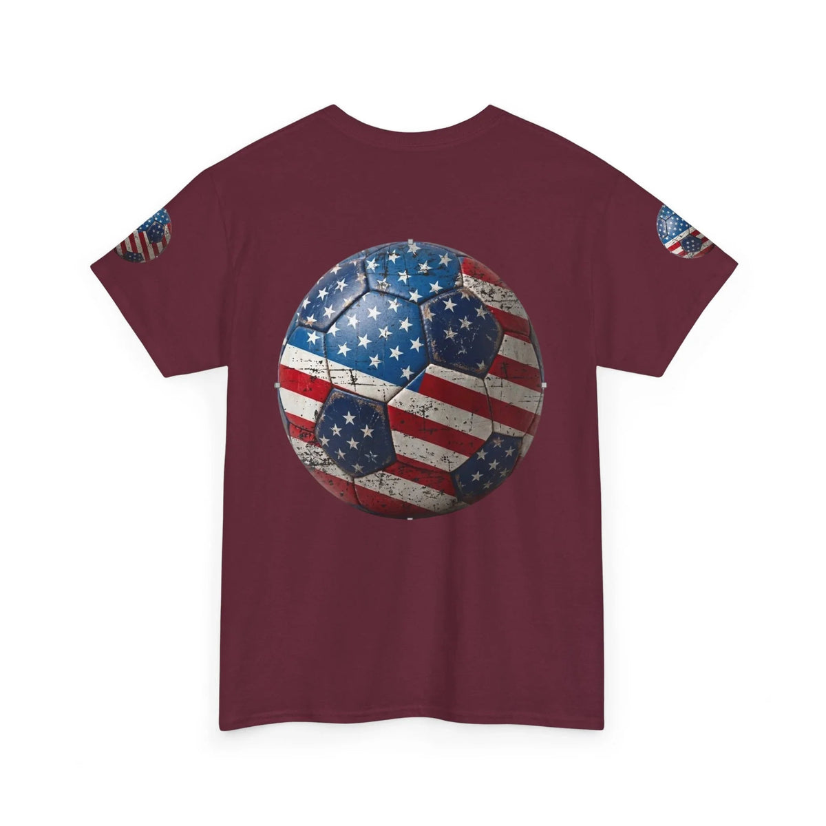 burgundy back USA Soccer Retro streetwear graphic tee- USMNT T-Shirt - Ninth Line