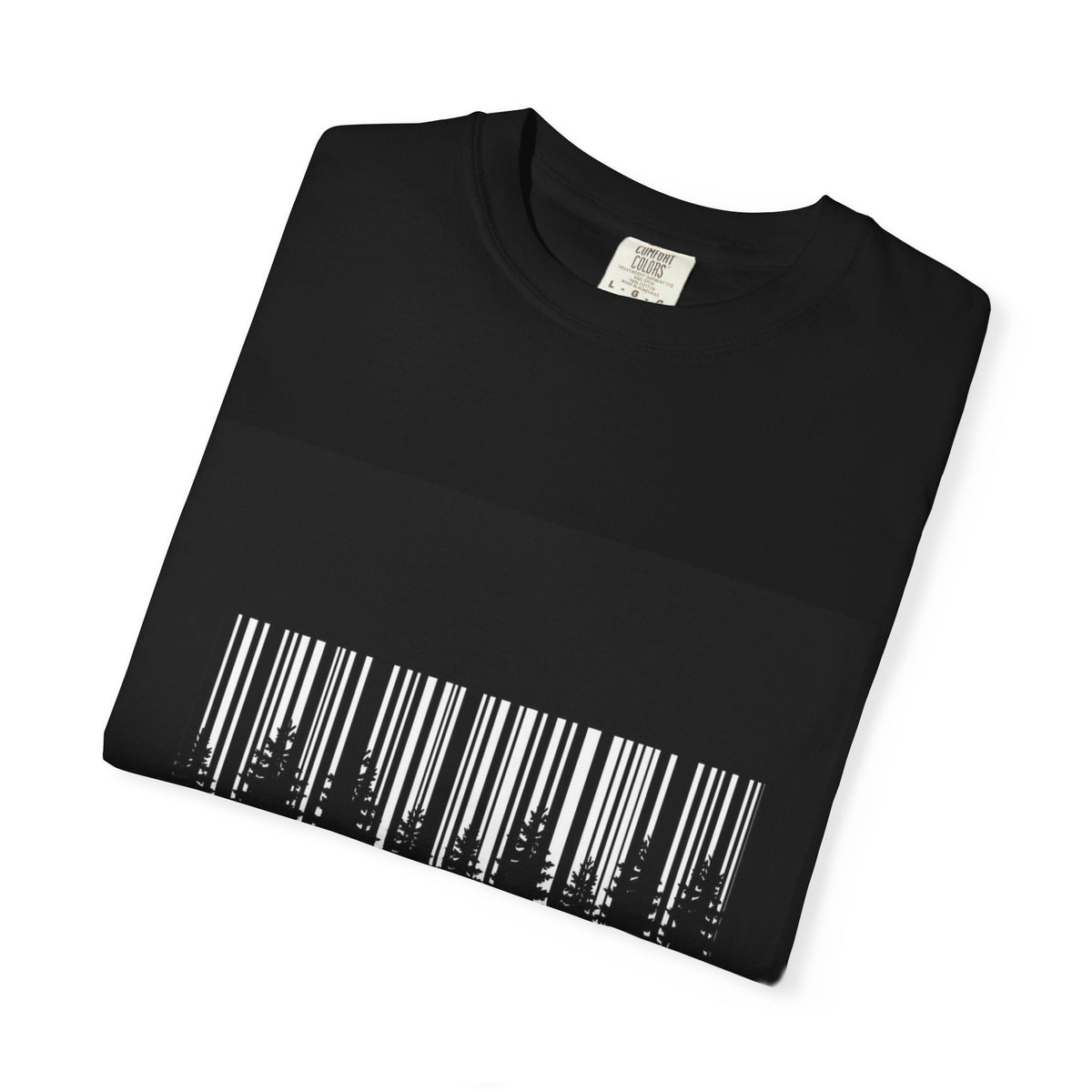 Folded Stay Wild Forest Graphic Tee – Black Streetwear T-Shirt - Ninth Line