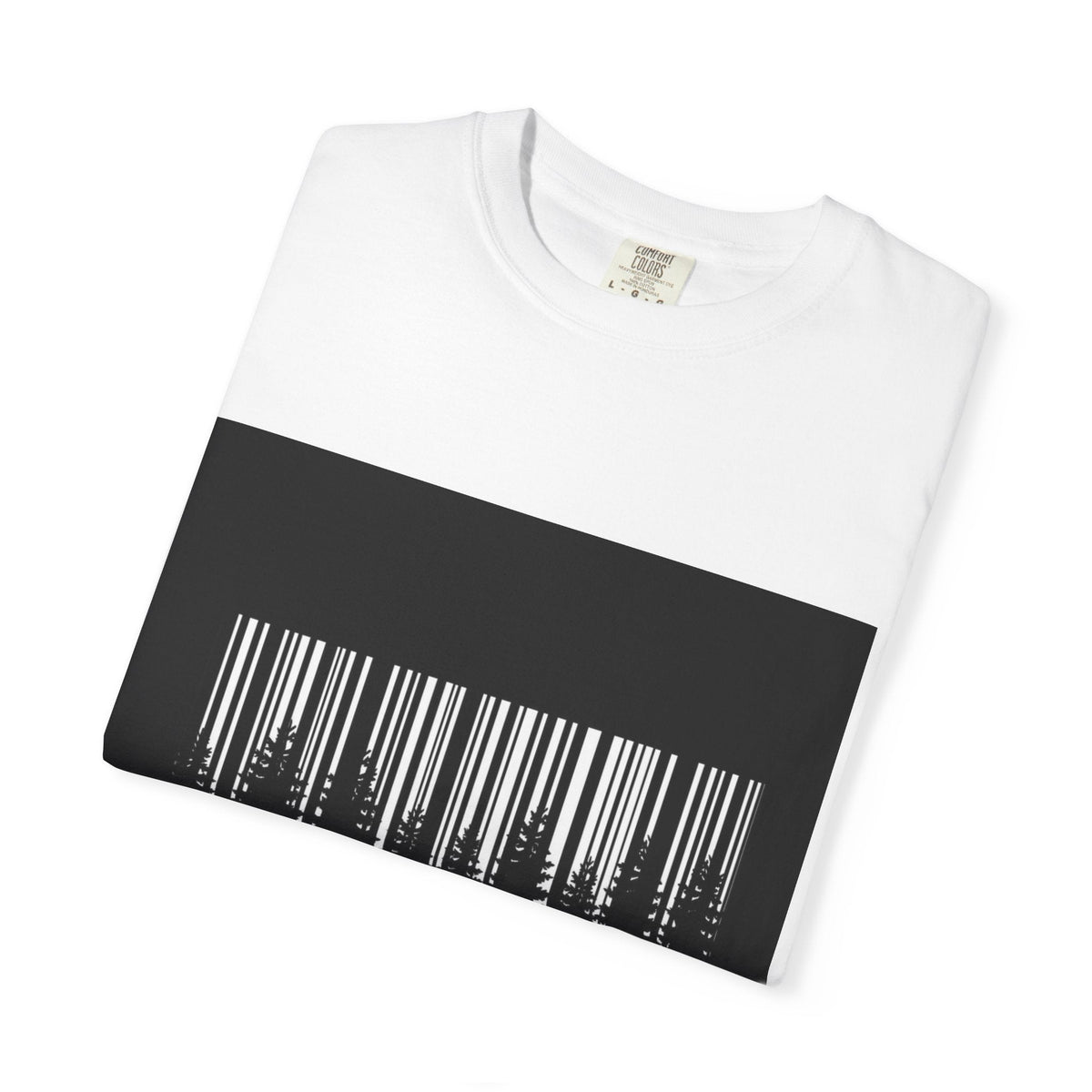 Folded Stay Wild Forest Graphic Tee – White Streetwear T-Shirt - Ninth Line