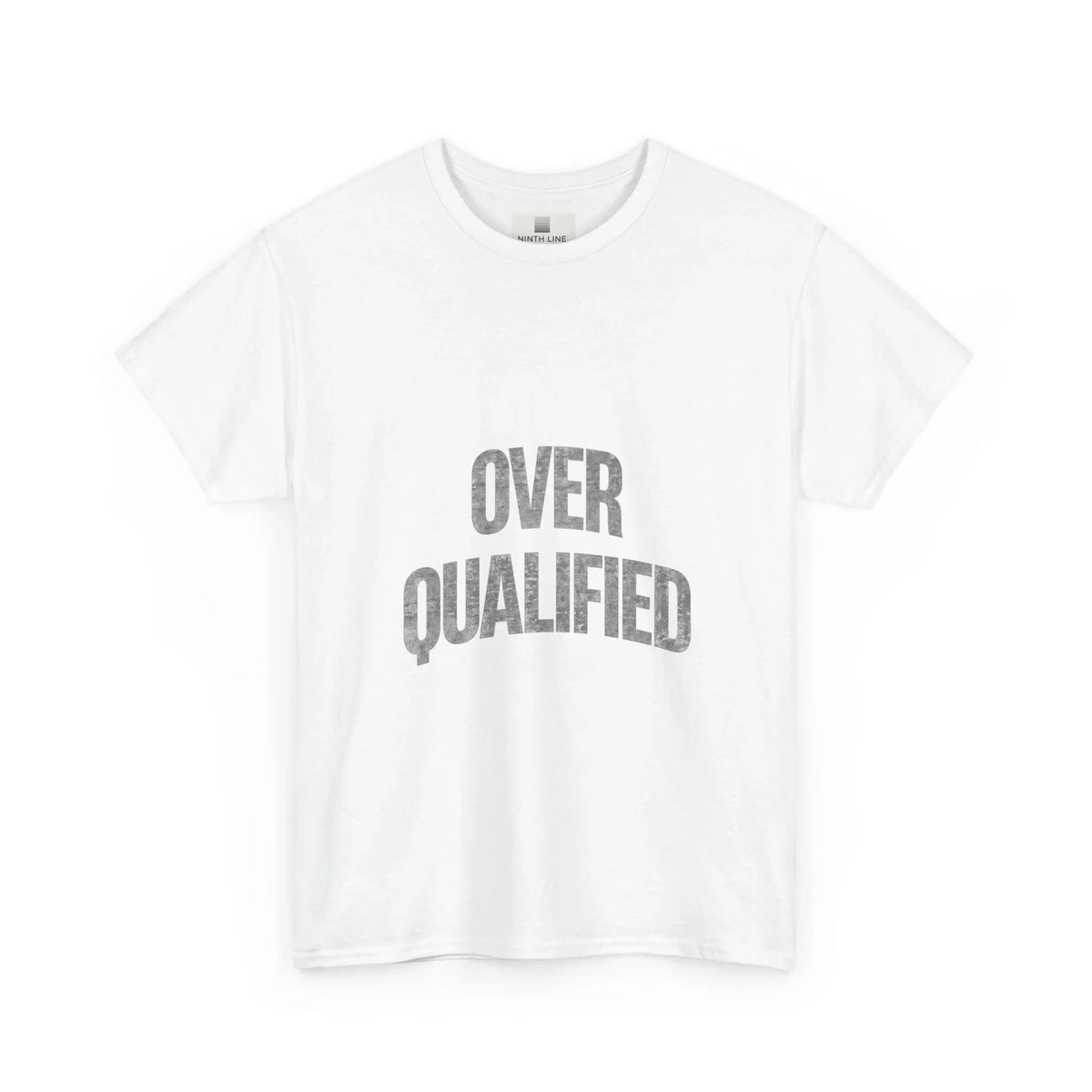 Front white Sarcasm University Graphic Tee – Over Qualified Front Print - Ninth Line