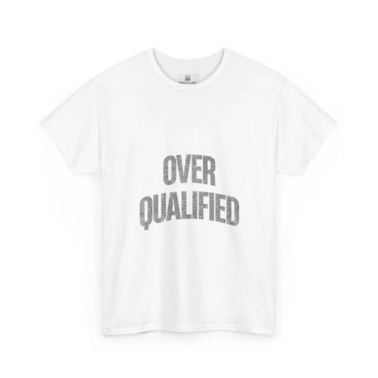 Front white Sarcasm University Graphic Tee – Over Qualified Front Print - Ninth Line