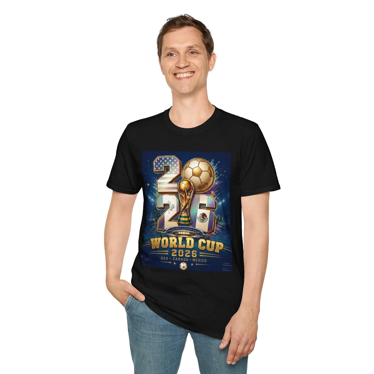 Man wearing Black USA FIFA 2026 Graphic T Shirt-- USMNT T-Shirt - Ninth Line