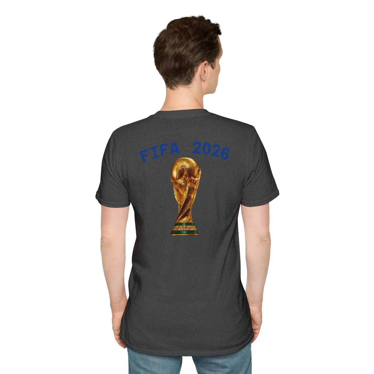 man wearing Dark grey back side USA FIFA 2026 Graphic T Shirt-- USMNT T-Shirt - Ninth Line