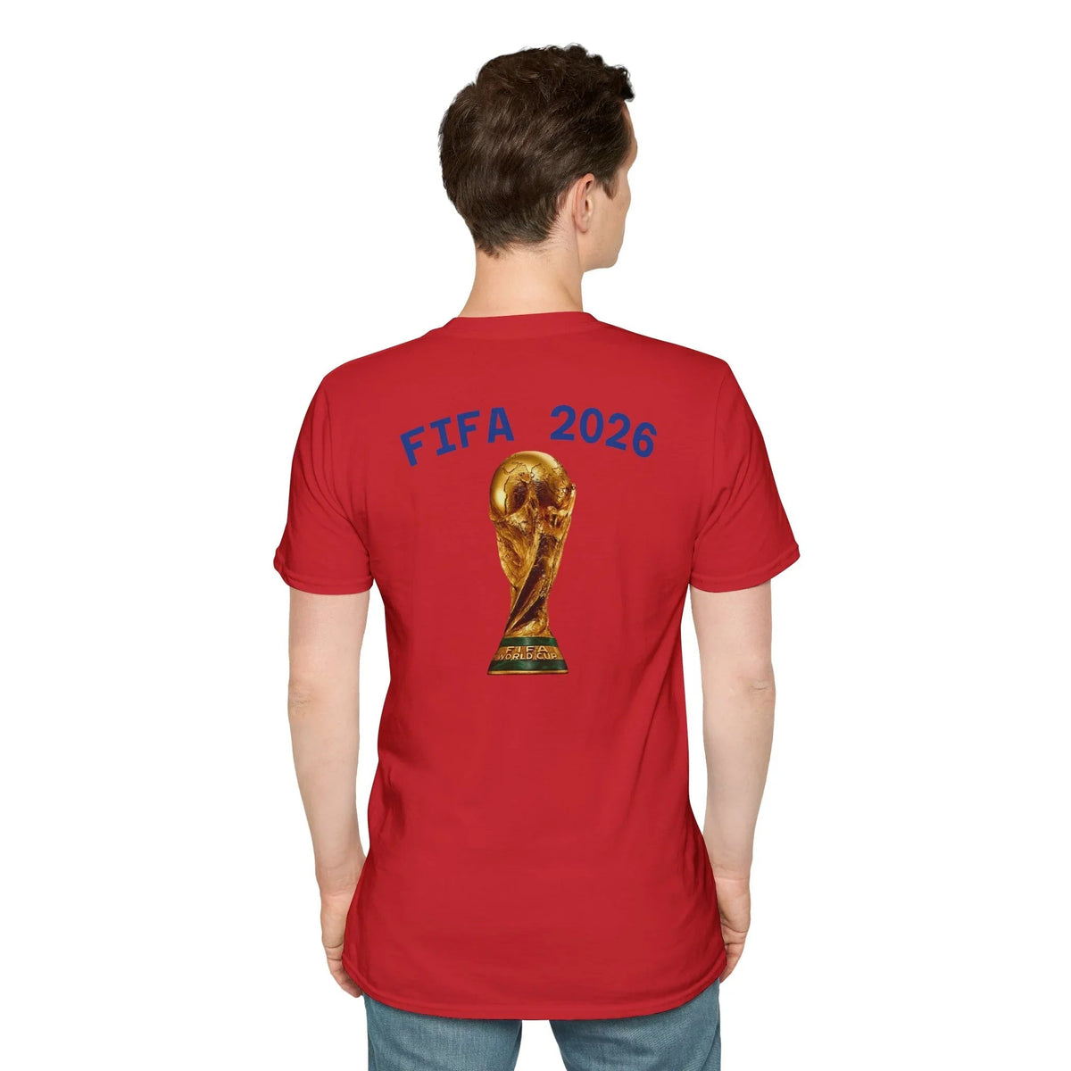 Man wearing red Back side USA FIFA 2026 Graphic T Shirt-- USMNT T-Shirt - Ninth Line