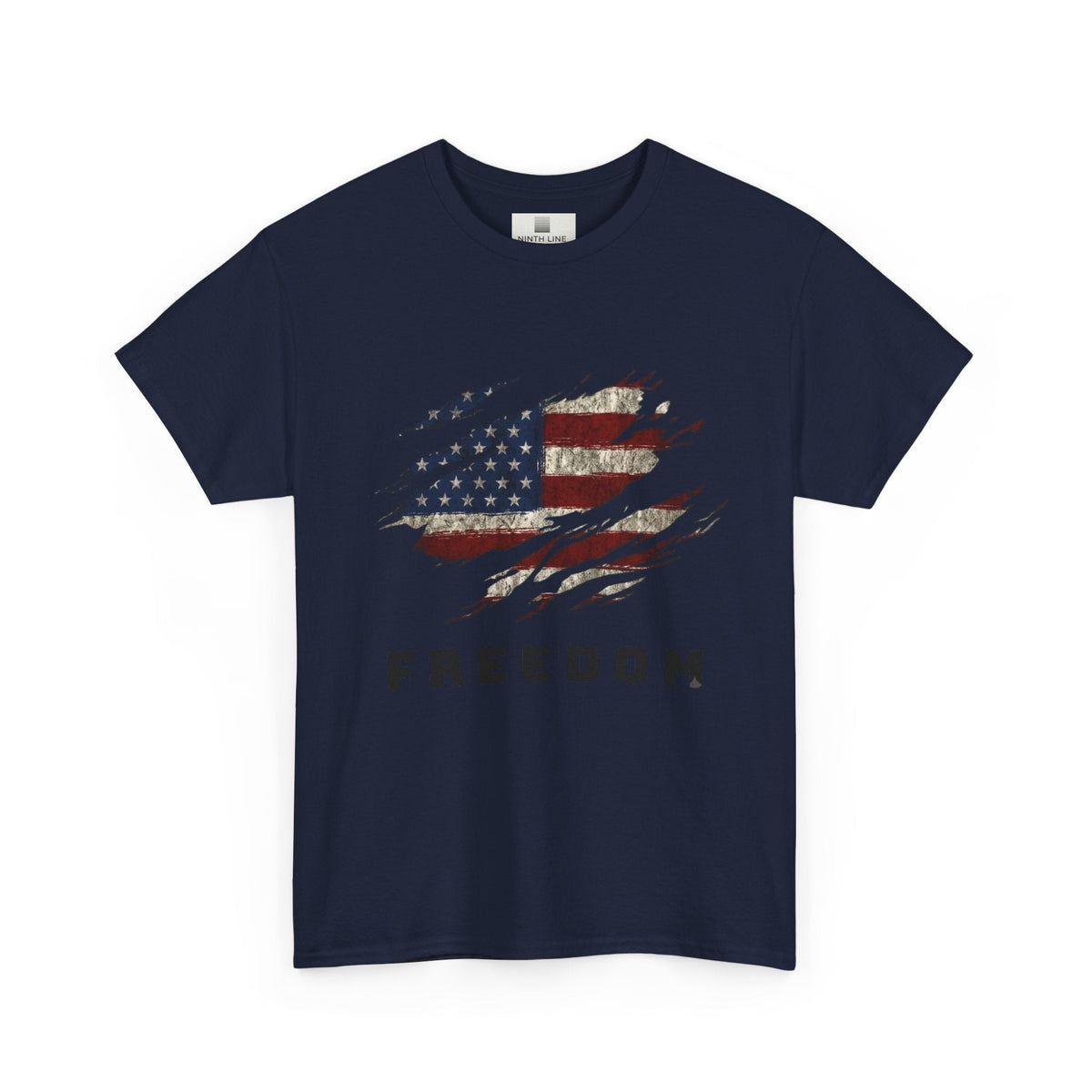Navy Freedom Flag Graphic Tee – American Pride Edition- Ninth Line