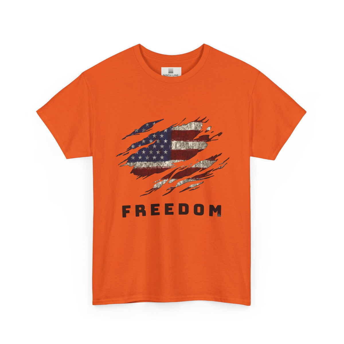 Orange Freedom Flag Graphic Tee – American Pride Edition - Ninth Line