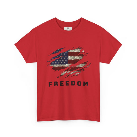 Red Freedom Flag Graphic Tee – American Pride Edition- Ninth Line