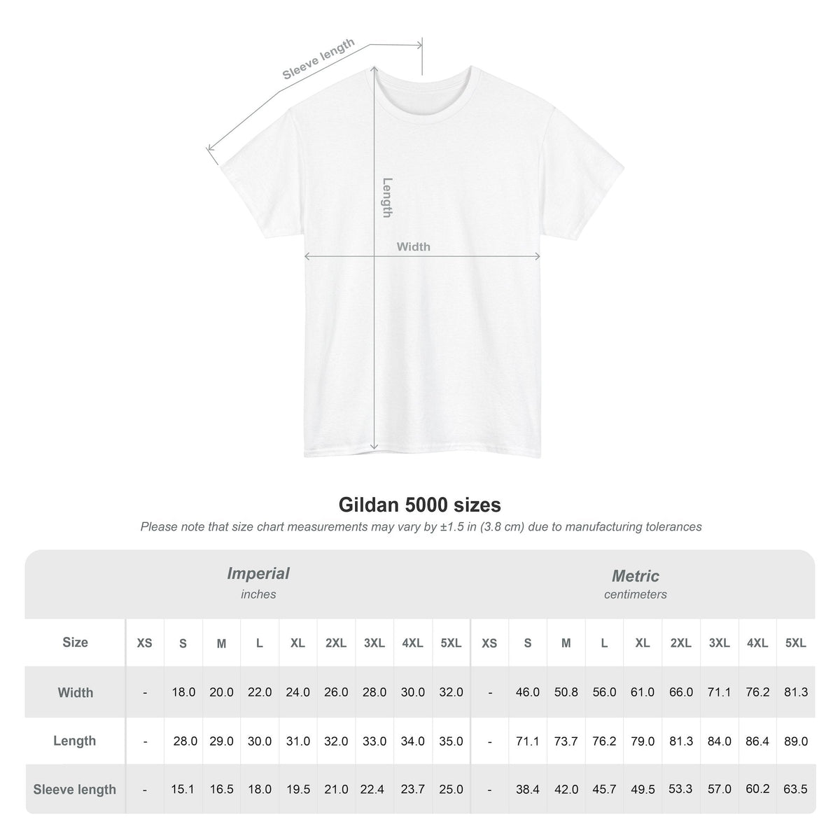 Size chart Freedom Flag Graphic Tee – American Pride Edition - Ninth Line