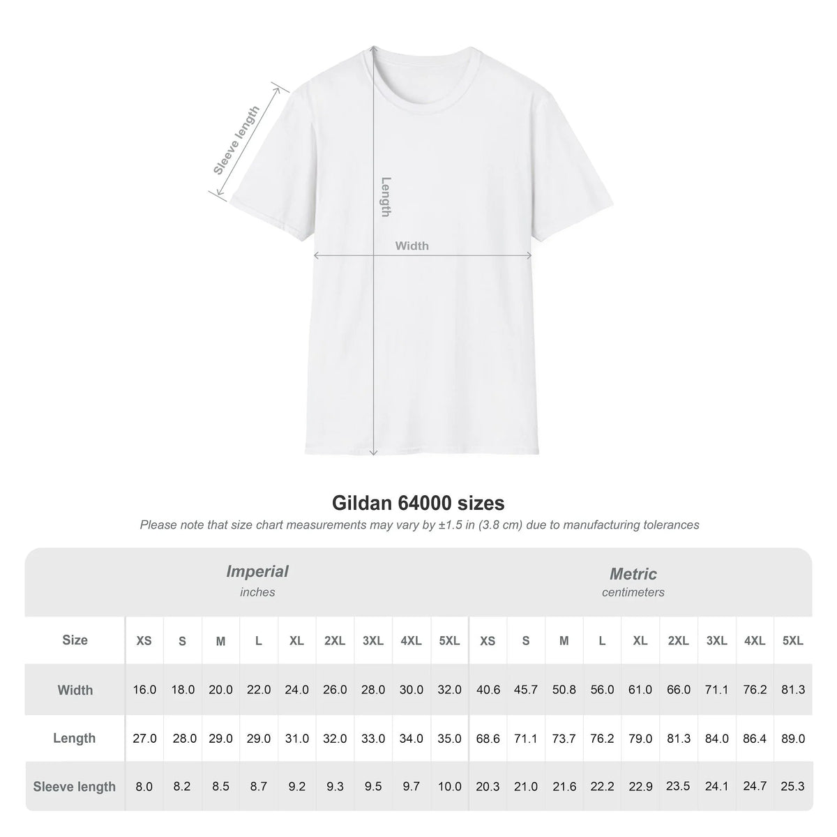Size chart USA FIFA 2026 Graphic T Shirt-- USMNT T-Shirt - Ninth Line