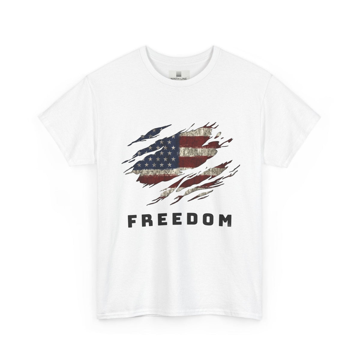 white Freedom Flag Graphic Tee – American Pride Edition- Ninth Line