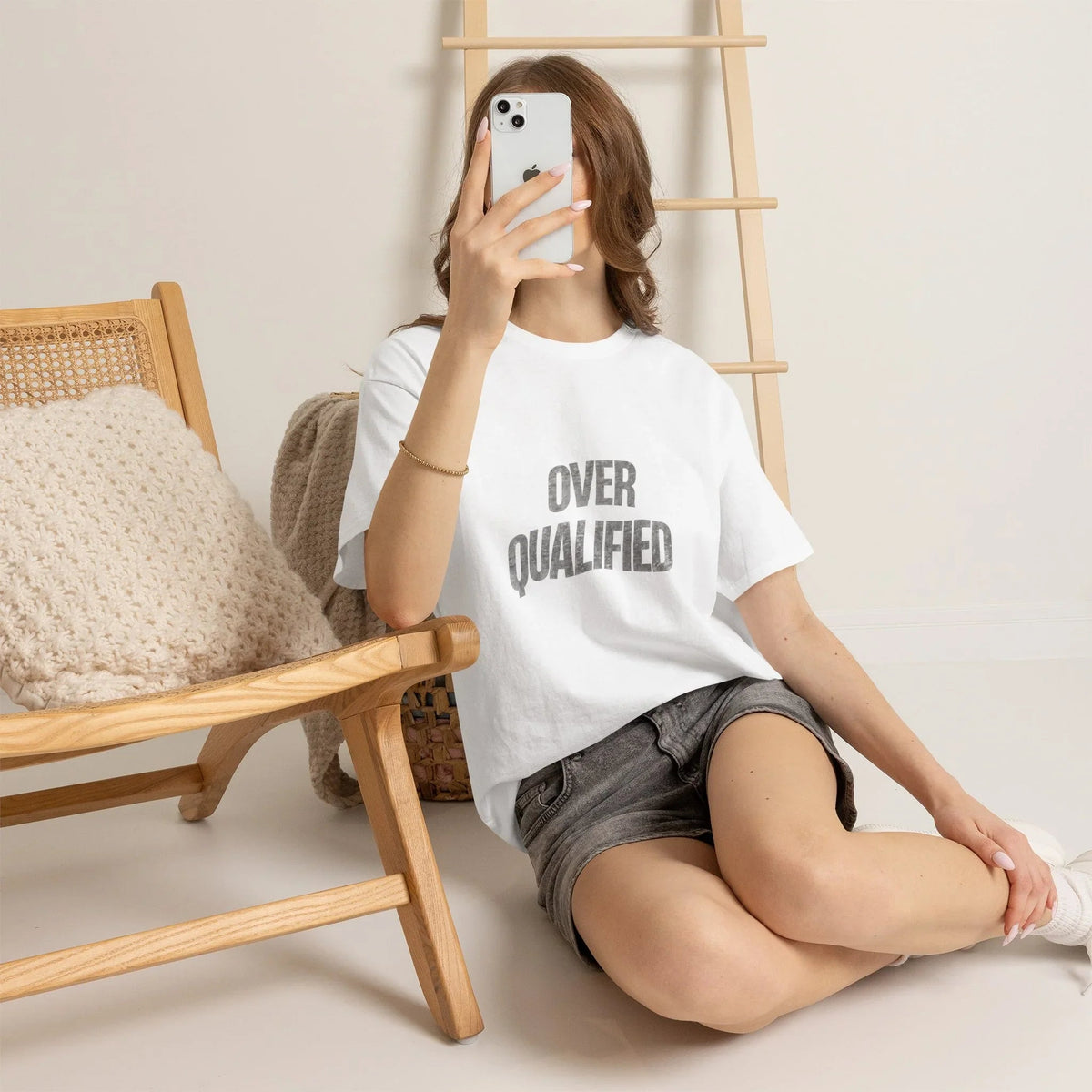 Life style Sarcasm University Graphic Tee – Over Qualified Front Print - Ninth Line