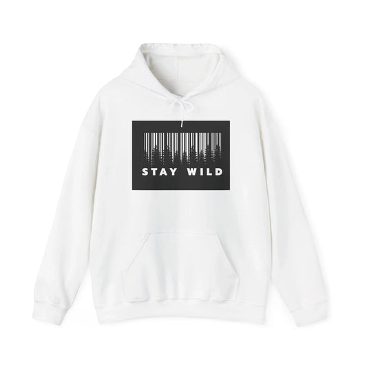 White Stay Wild Forest Graphic Pullover Hoodie –  Streetwear pullover hoodie- Ninth Line